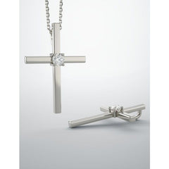 Solitaire Cross Pendant