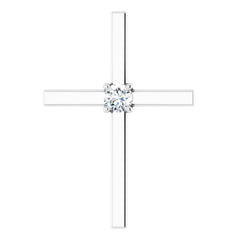 Solitaire Cross Pendant