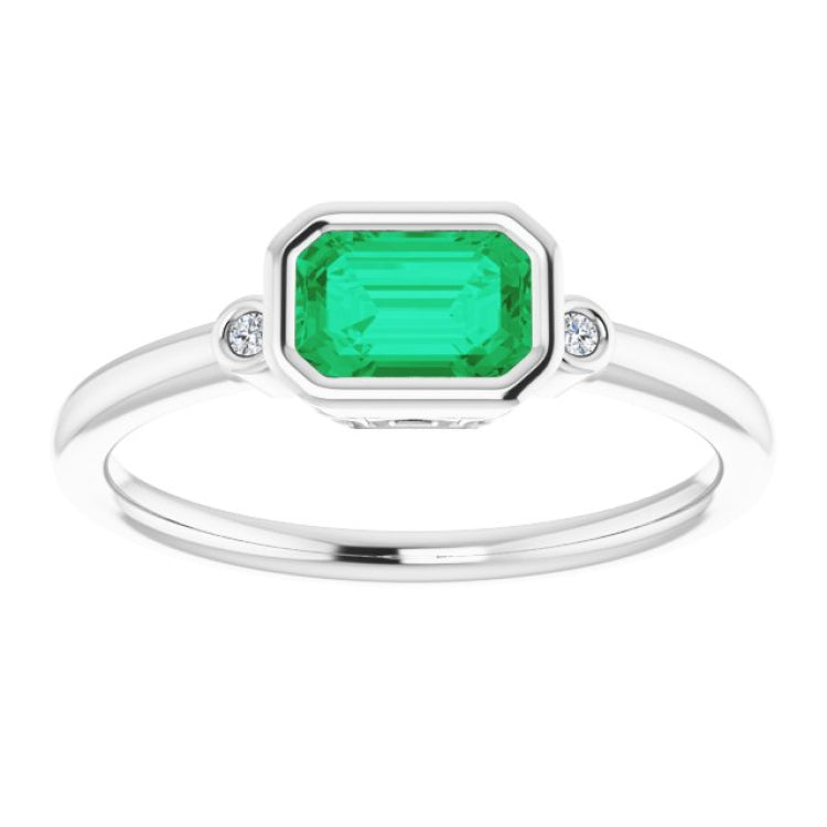 Bezel-Set Accented Ring - 71879MKSF:60003:P – Main Street