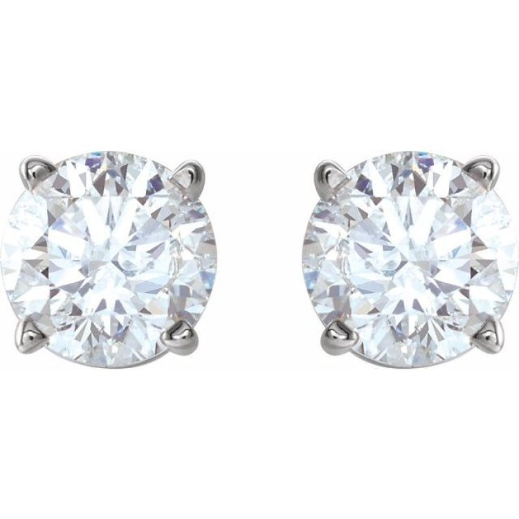 Round 4-Prong Lightweight Stud Earrings