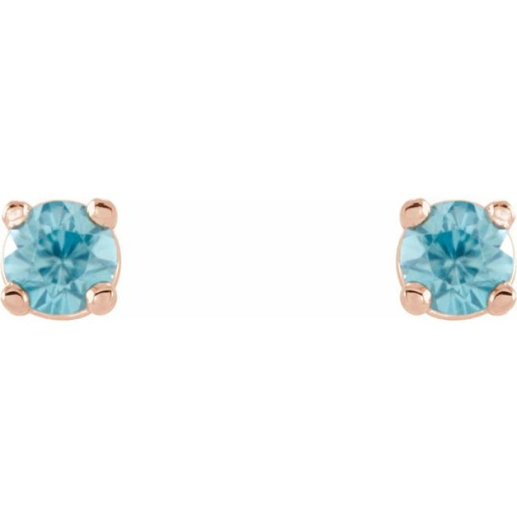 Round 4-Prong Lightweight Stud Earrings