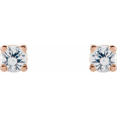 Round 4-Prong Lightweight Stud Earrings