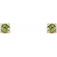 Round 4-Prong Lightweight Stud Earrings