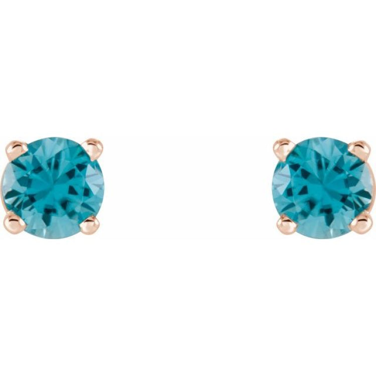 Round 4-Prong Lightweight Stud Earrings