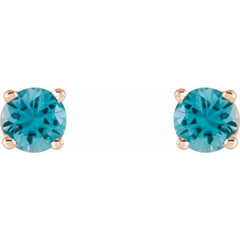 Round 4-Prong Lightweight Stud Earrings