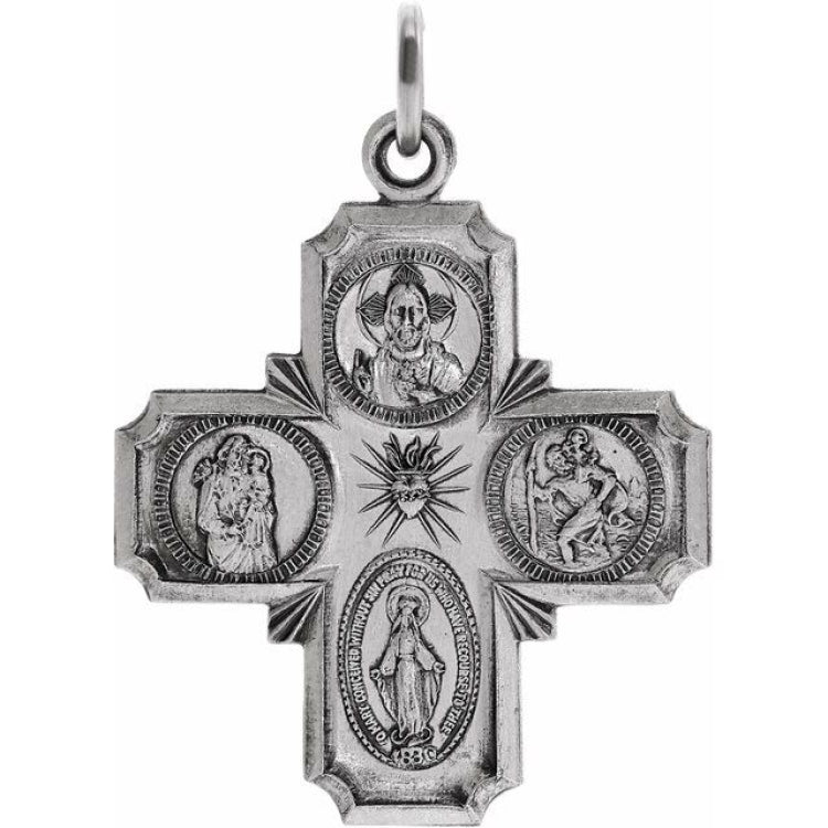 Four-Way Cross Medal Necklace Or Pendant