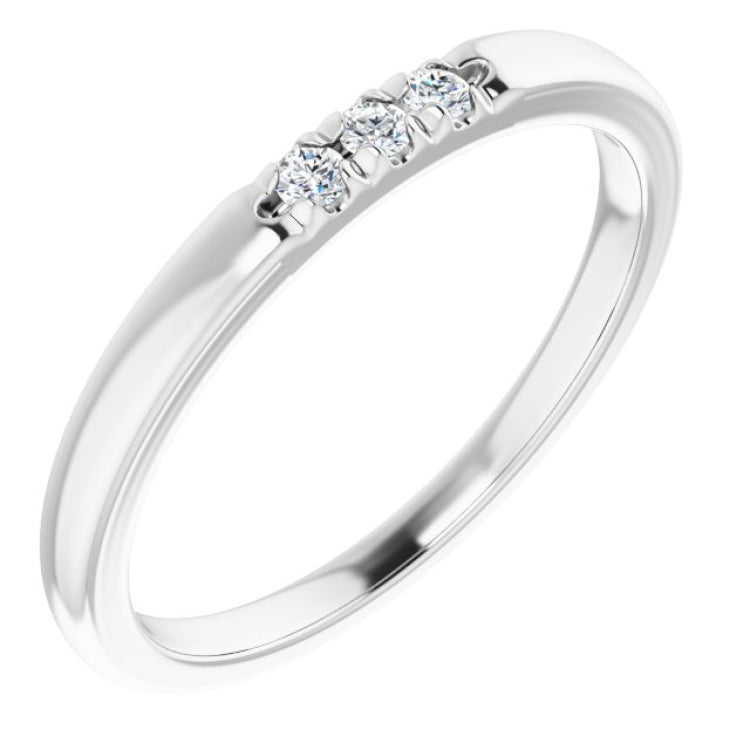 Three-Stone French-Set Anniversary Band