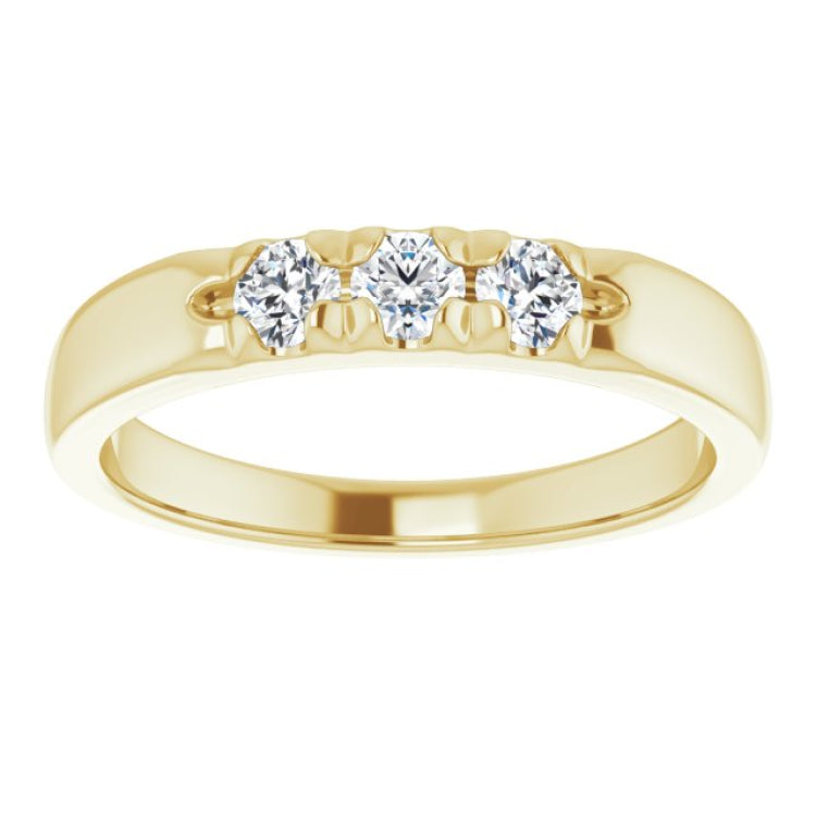 Three-Stone French-Set Anniversary Band