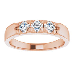 Three-Stone French-Set Anniversary Band