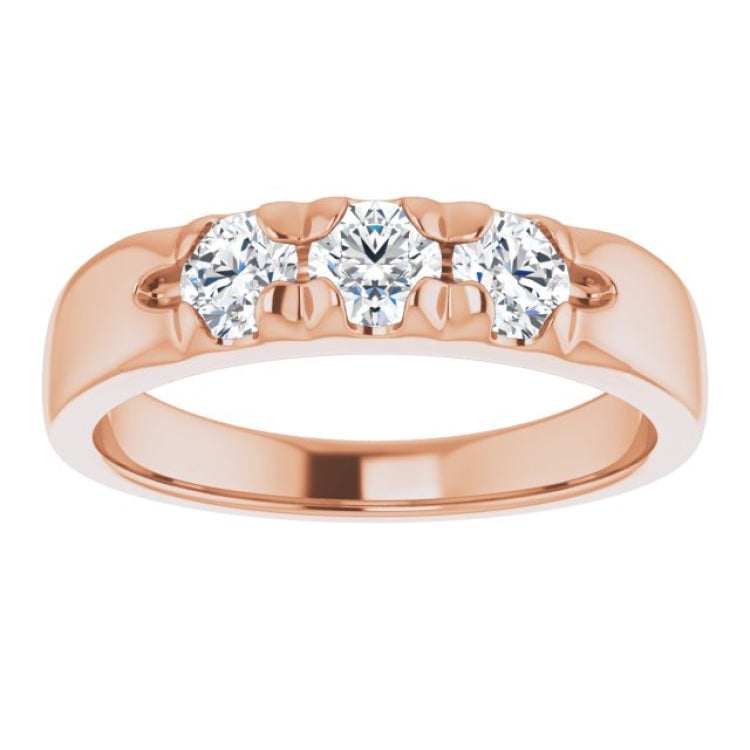 Three-Stone French-Set Anniversary Band