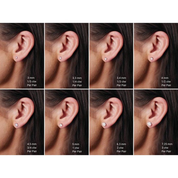 14K White Gold 6.5 mm Stuller Lab-Grown Moissanite Earrings