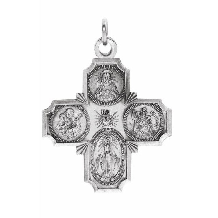 Four-Way Cross Medal Necklace Or Pendant