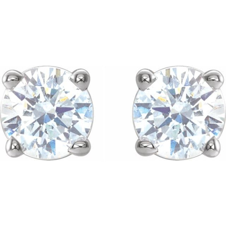 Round 4-Prong Lightweight Stud Earrings