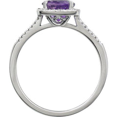 Halo-Style Birthstone Ring