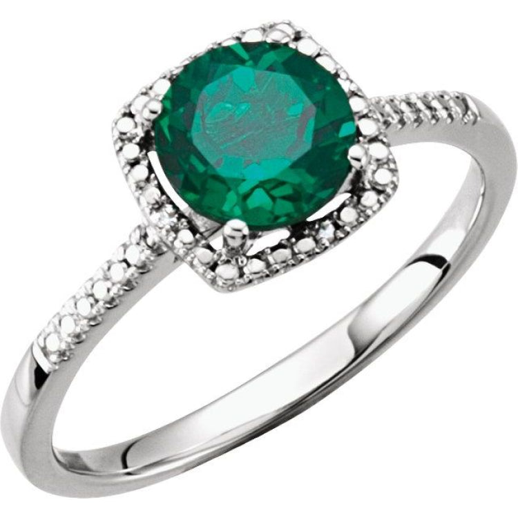 Halo-Style Birthstone Ring