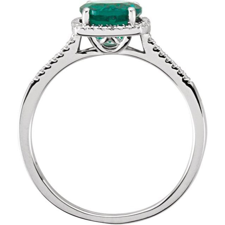 Halo-Style Birthstone Ring