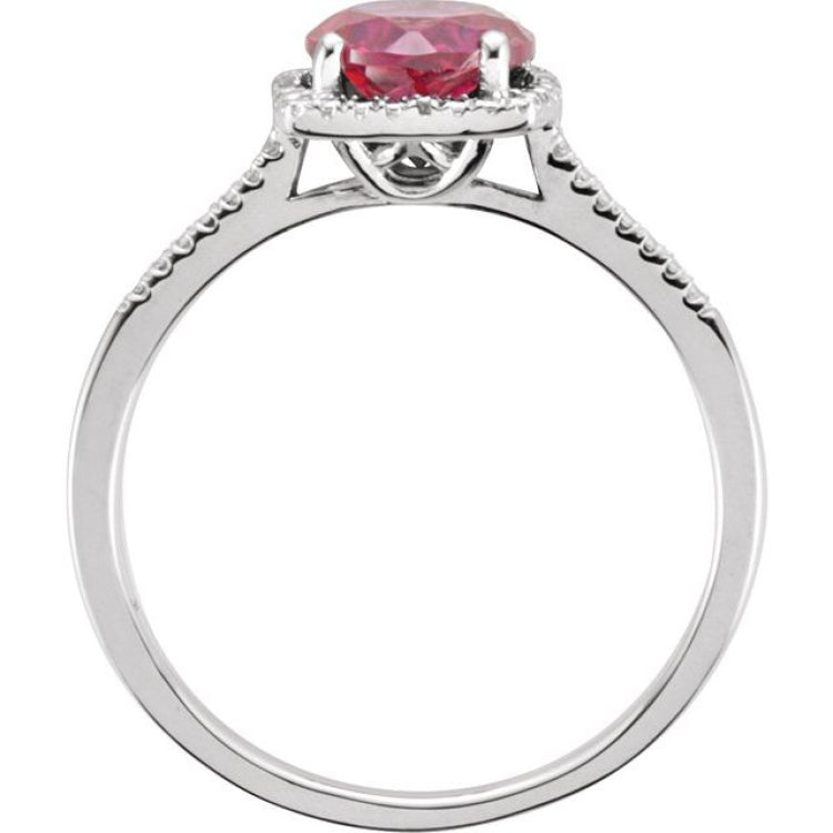 Halo-Style Birthstone Ring