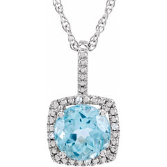 Halo-Style Birthstone Necklace