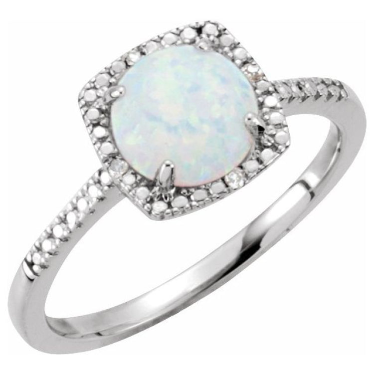 Halo-Style Birthstone Ring