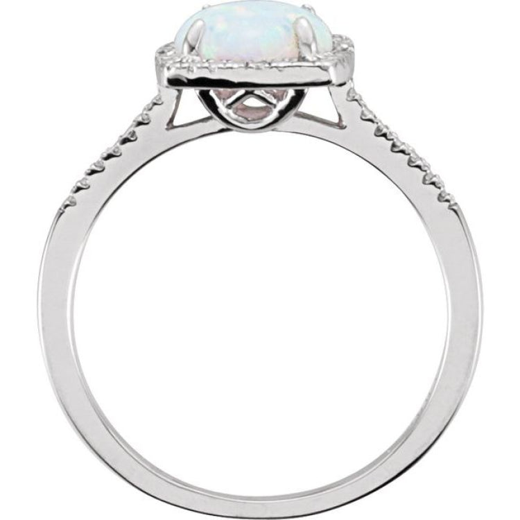 Halo-Style Birthstone Ring