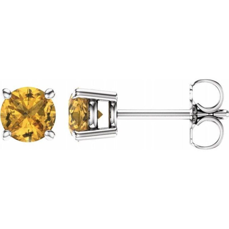 Round 4-Prong Lightweight Stud Earrings