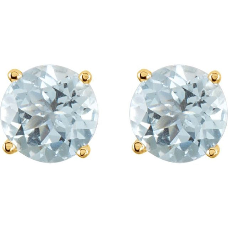 Round 4-Prong Lightweight Stud Earrings