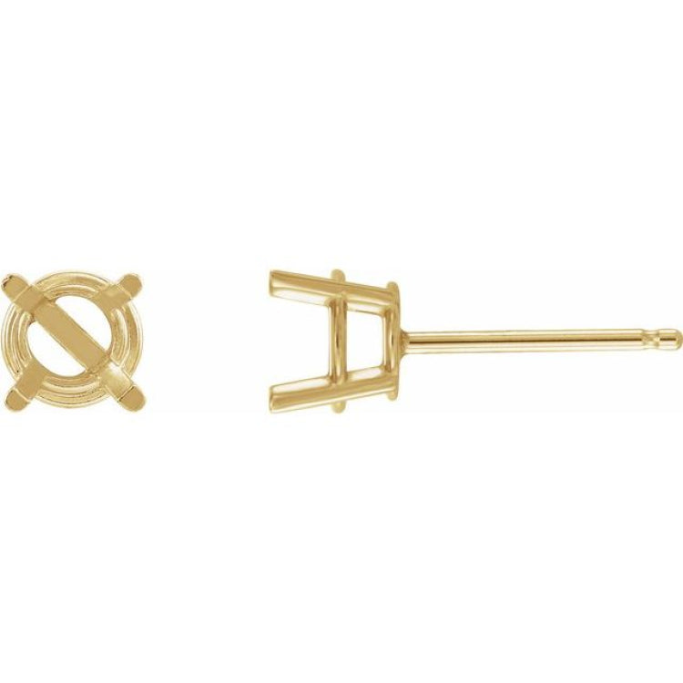14K Yellow Gold 2.5 mm Natural Emerald Earrings