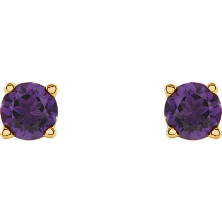 Round 4-Prong Lightweight Stud Earrings