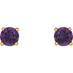 Round 4-Prong Lightweight Stud Earrings