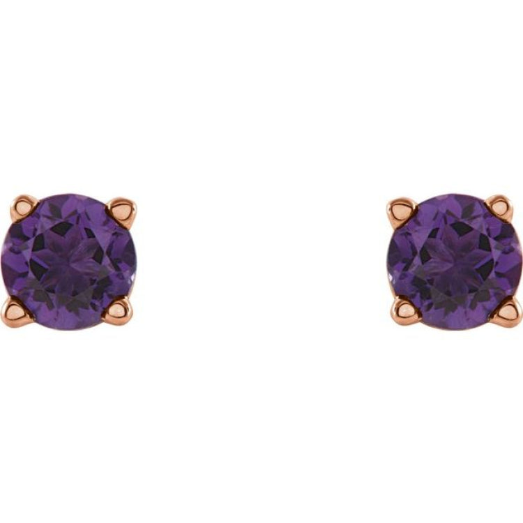 Round 4-Prong Lightweight Stud Earrings