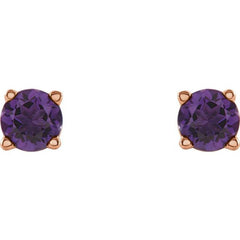 Round 4-Prong Lightweight Stud Earrings