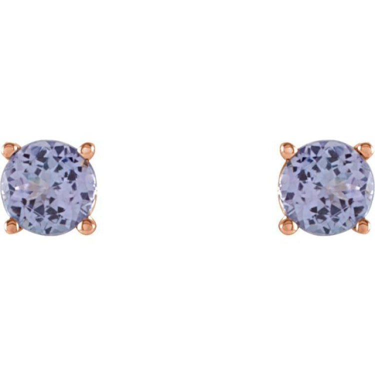 Round 4-Prong Lightweight Stud Earrings