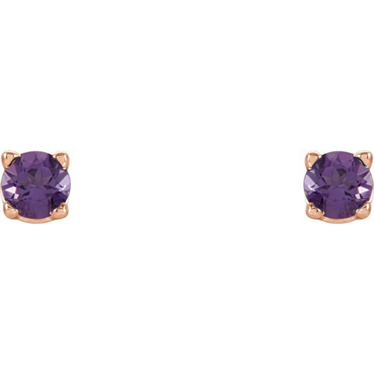 Round 4-Prong Lightweight Stud Earrings