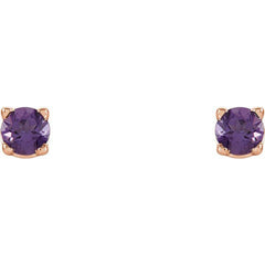 Round 4-Prong Lightweight Stud Earrings