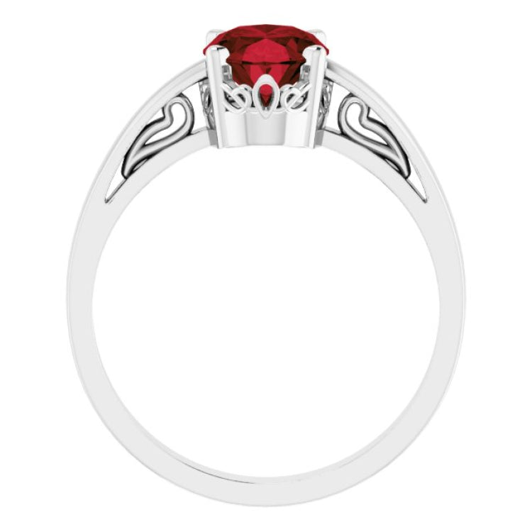 Scroll Setting® Solitaire Ring