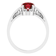 Scroll Setting® Solitaire Ring