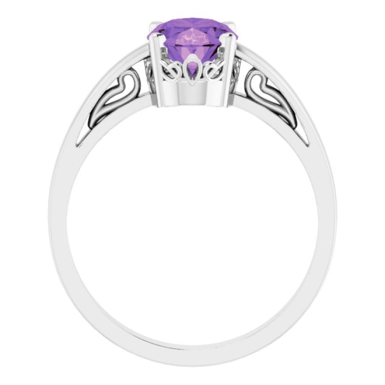 Scroll Setting® Solitaire Ring