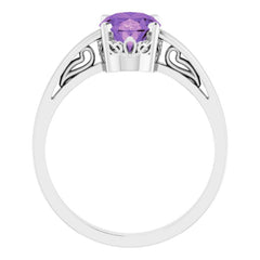 Scroll Setting® Solitaire Ring