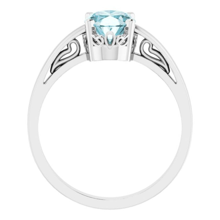 Scroll Setting® Solitaire Ring