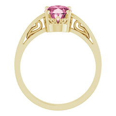 Scroll Setting® Solitaire Ring