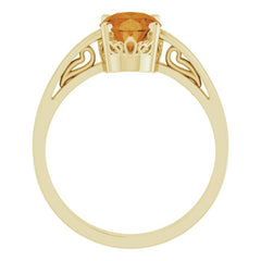 Scroll Setting® Solitaire Ring