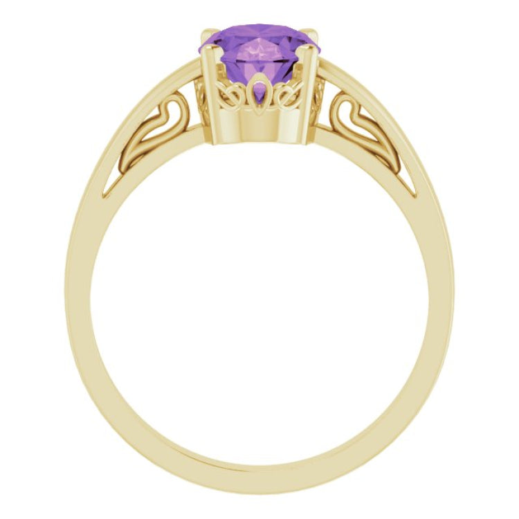 Scroll Setting® Solitaire Ring