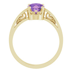 Scroll Setting® Solitaire Ring