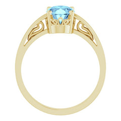 Scroll Setting® Solitaire Ring