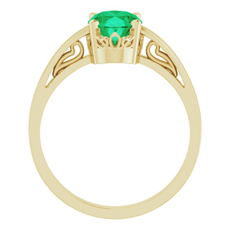 Scroll Setting® Solitaire Ring
