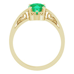 Scroll Setting® Solitaire Ring