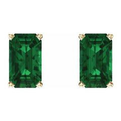 Emerald 4-Prong Scroll Setting® Stud Earrings