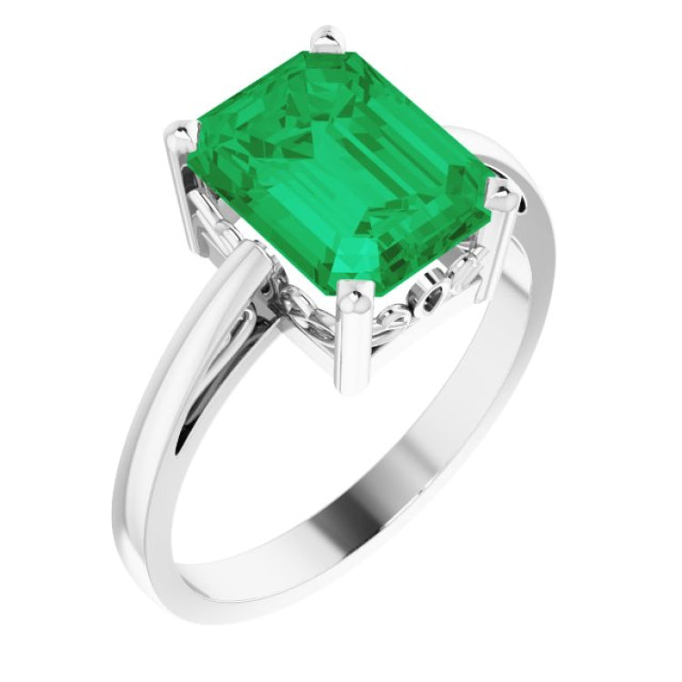 Scroll Setting® Solitaire Ring