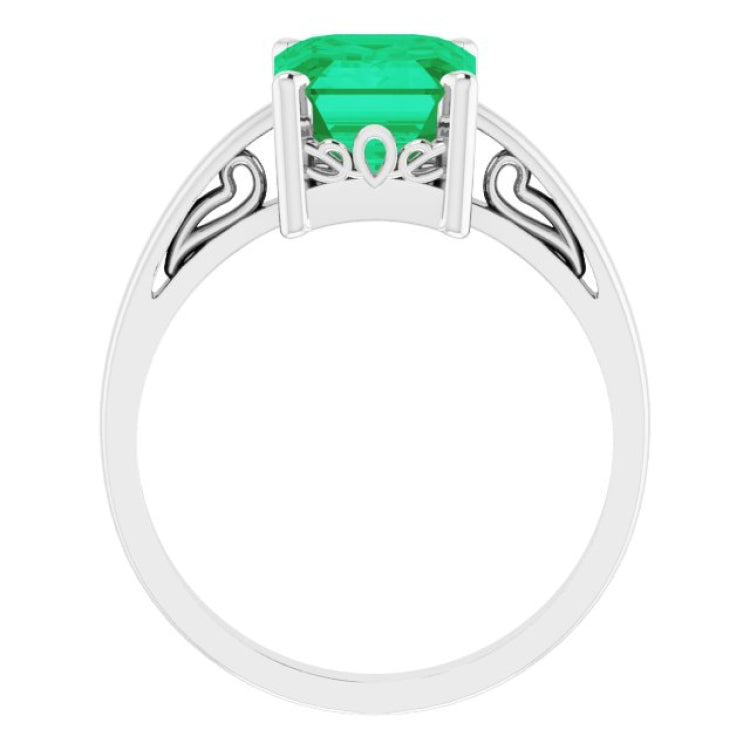 Scroll Setting® Solitaire Ring