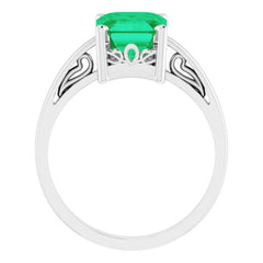 Scroll Setting® Solitaire Ring